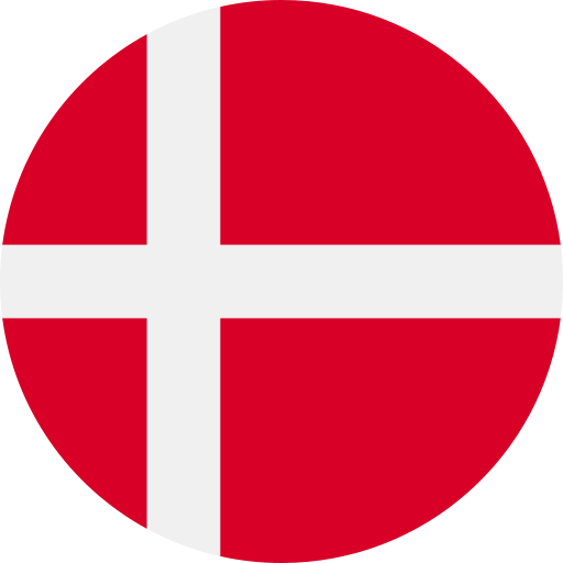 Billede med Danmarks flag rundt logo